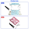 Blue and pink portable pet grooming hammock stands shown with various sized pets.