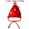 Disfraz de árbol de Navidad peludo rojo para gatos con decoración de estrella y collar rojo