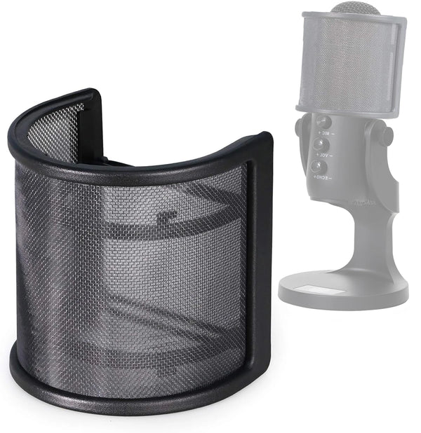 Professioneller Pop-Filter und Windschutz in Schwarz und Grau.