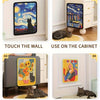 Four ways to use a natural sisal wall-mounted cat scratching board: touch the wall, use on the cabinet, stick sofa, or stick 