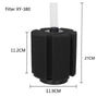 A black biochemical sponge filter with a clear plastic top, shown from the side.