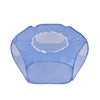 A translucent blue portable pet playpen designed for small animals.