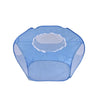 Cage portable bleu clair pour animaux de compagnie avec enclos en maille pour chats et petits chiens.