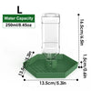 Clear glass water dish with a green base and a measuring scale, designed for bearded dragons or tortoises.