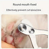Stainless steel nail clippers being used on a pet's paw.