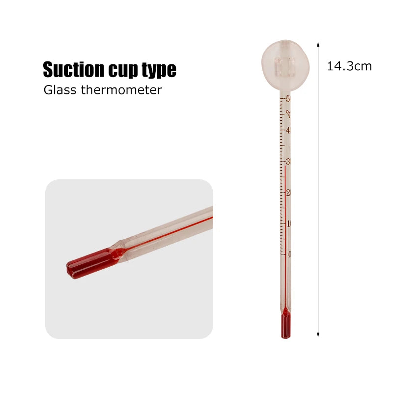 Glasthermometer mit Saugnapf zum Messen der Temperatur