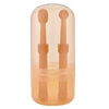 A clear silicone pet toothbrush set for cats and dogs with a storage case, featuring two brush handles.
