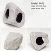 Gray ceramic cichlid cave aquarium decor with a circular hole