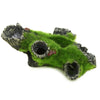 Resin aquarium tree house cave for shrimp and fish with mossy green texture