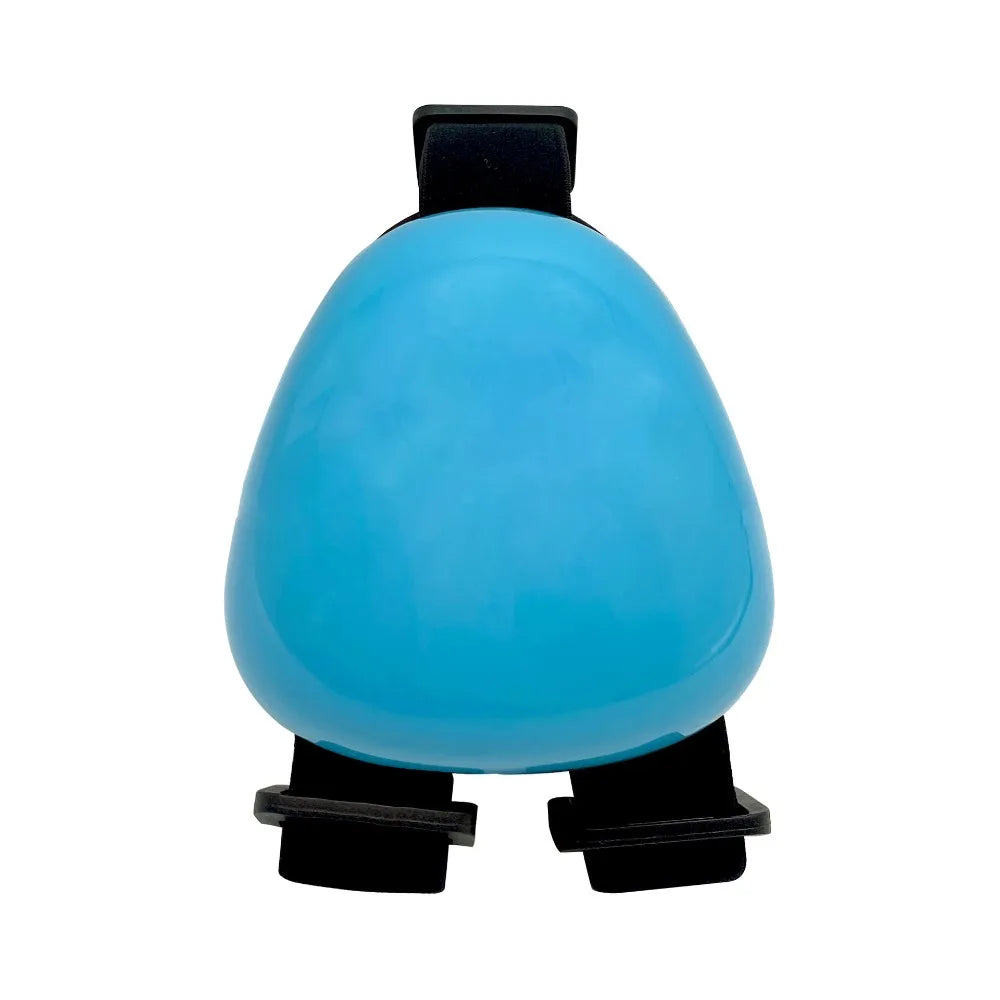 Light blue noise reducing dog ear muffs with black adjustable straps