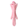 Pink plush dog toy with a squeaker