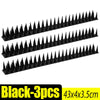 Black bird and pest repellent spikes in a 3-piece set, measuring 43x4x3.5cm.