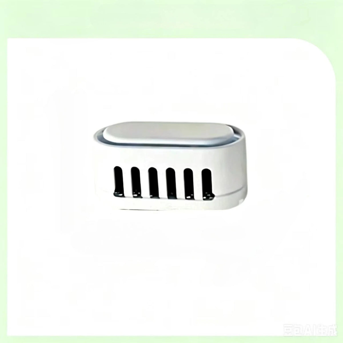 A white, rectangular natural scent deodorizer for automatic cat litter boxes.
