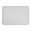 A rectangular gray washable cooling dog mat made of ice silk fabric with a quilted pattern.
