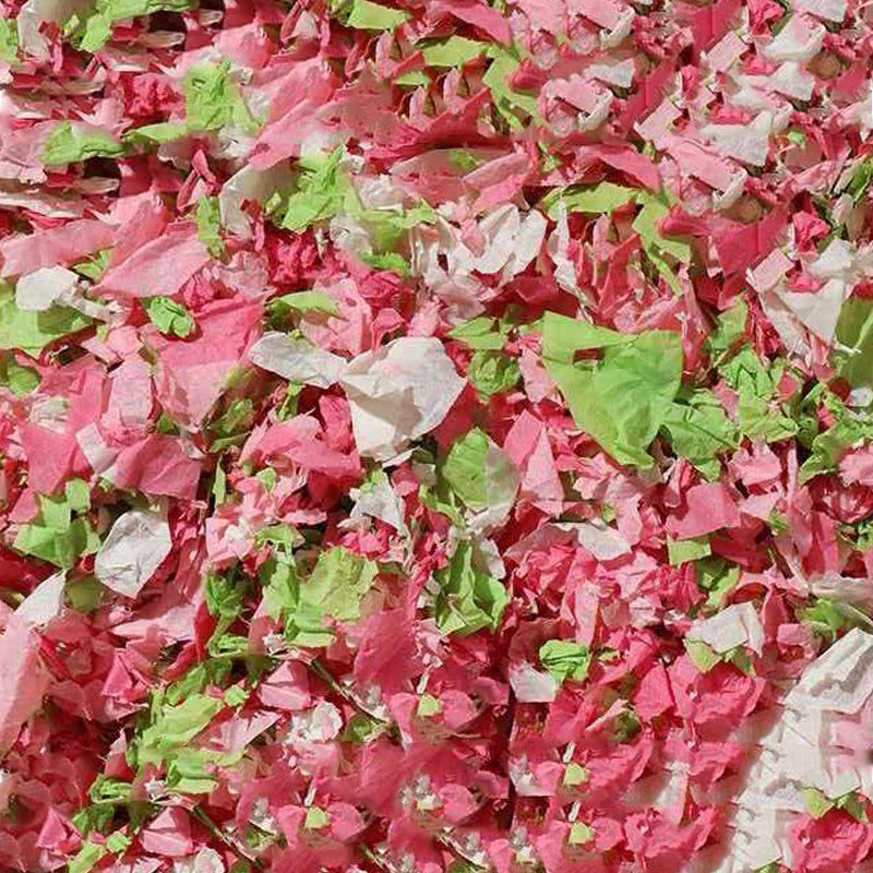 Rosa und grün zerknülltes Papierbett für syrische Hamster