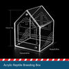 Caja de acuario de acrílico transparente para cría de reptiles con techo inclinado y rejilla interior
