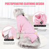 Pink postoperative clothing design vest for a cat showing adjusting buckle and velcro details