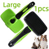 A set of green and black multi-functional pet grooming combs and scratchers for animals.