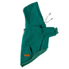 Sudadera con capucha de forro polar color verde azulado para perros pequeños a medianos con cremallera y cordones.