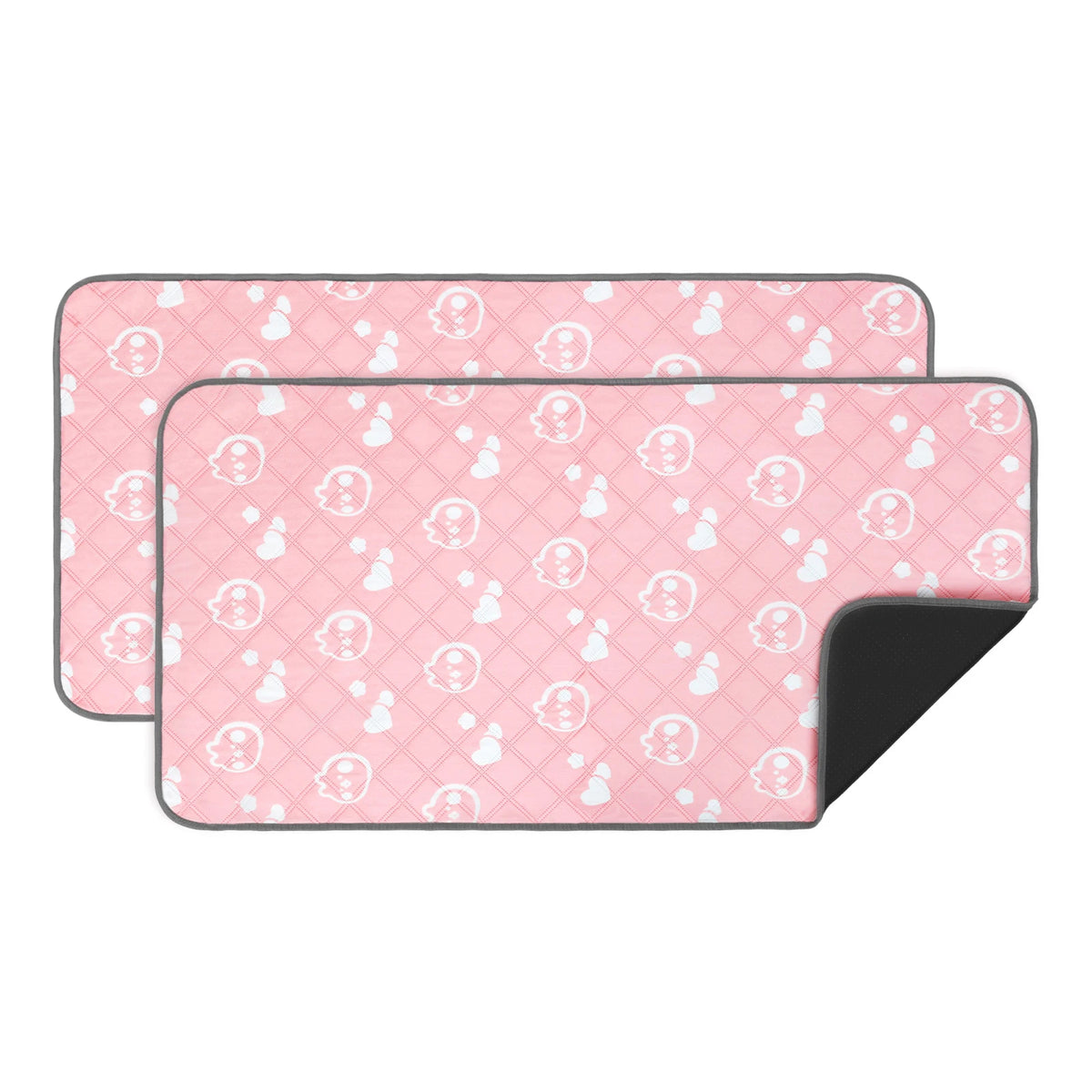 Pink patterned reusable absorbent cage liner for guinea pigs and small pets