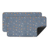 Blue patterned reusable absorbent cage liner for guinea pigs and small pets