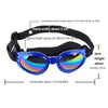 A pair of blue polarized sunglasses with black adjustable straps and a flexible frame.