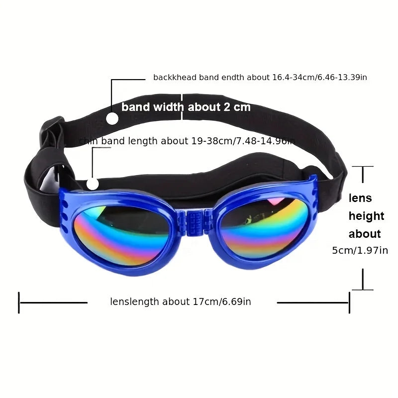A pair of blue polarized sunglasses with black adjustable straps and a flexible frame.