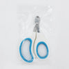 Klare Plastikverpackung mit Edelstahl-Krallenutzern und blauer Silikon-Nagelhalter.