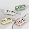 Stainless steel double bowl for dogs and cats in various pastel colors