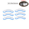 Six white filter elements with blue edges are shown, suitable for pet water fountains.