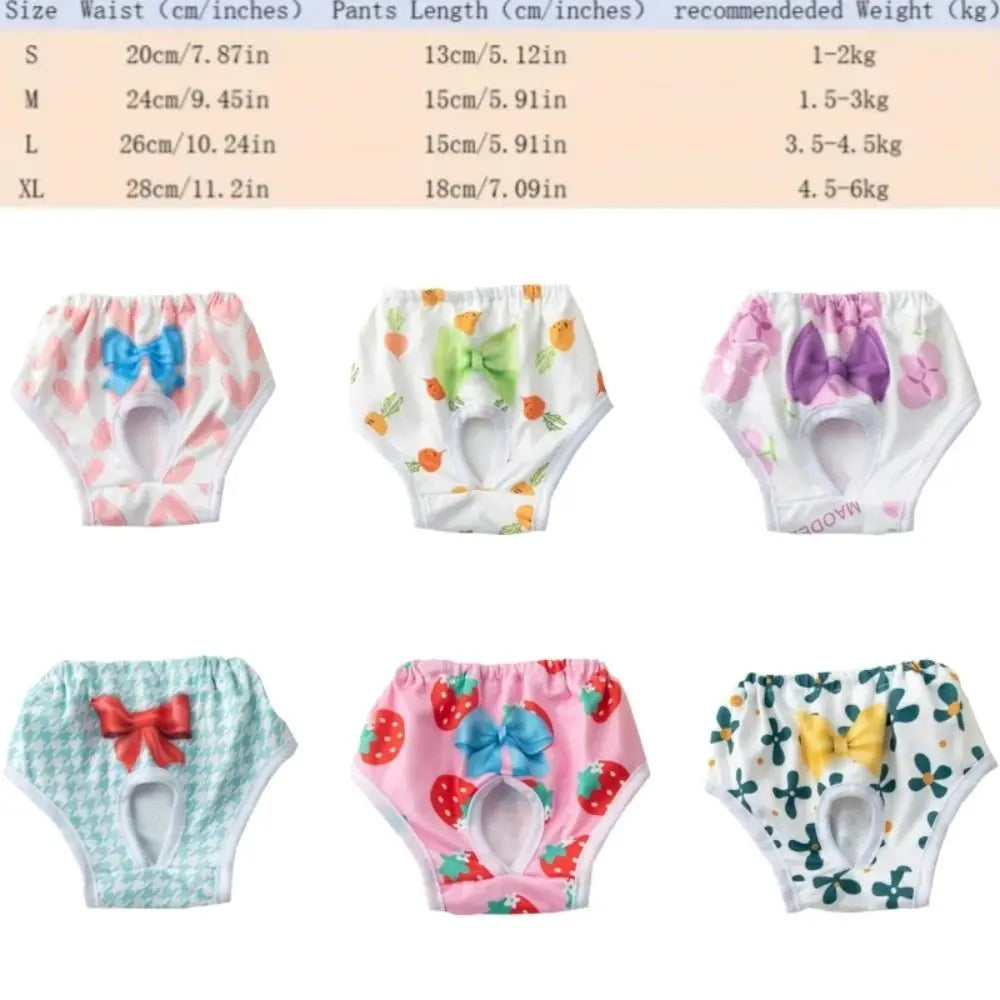 A collection of reusable dog physiological pants in various colors and patterns for comfort.
