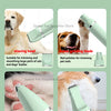 A set of green pet grooming tools including a shaving head, nail polisher, foot hair blade, and bending scissor head.