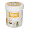 Jar of pet tear stain remover wipes for eyes with a cat and a dog illustration