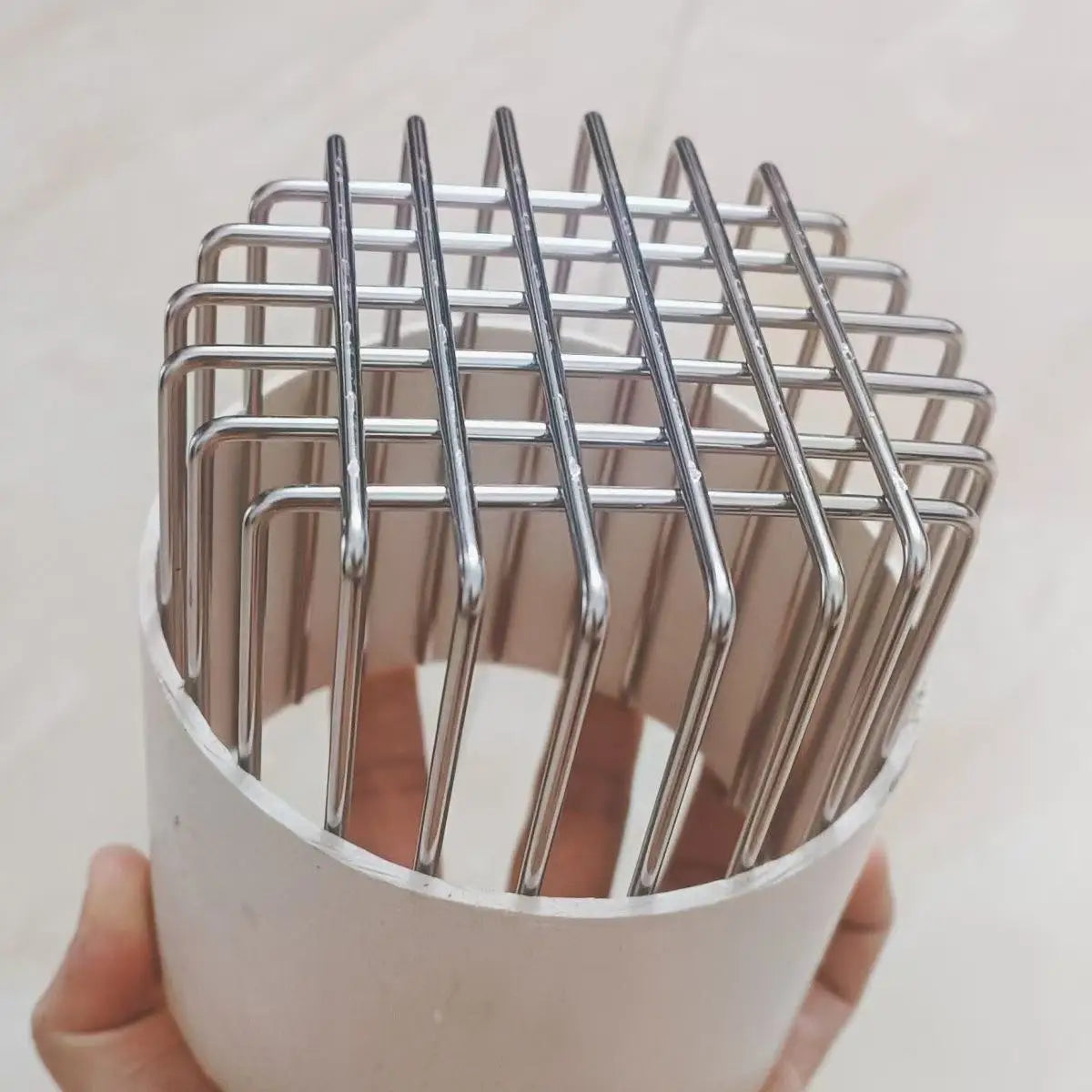 Tapa de rejilla para desagüe de techo de acero inoxidable con barras verticales paralelas