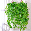 Artificial green ivy wall hanging vine cascading down
