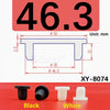Black and white silicone rubber hole plugs with various sizes shown on a red surface