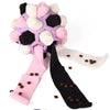 Lila Fleece-Snuffle-Spielzeug für Hunde, gefüllt mit rosa und weißen Stoffbällen.