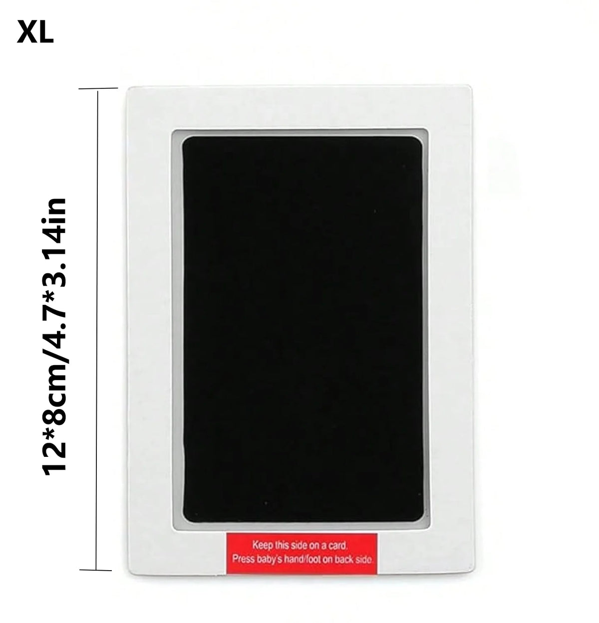 An XL size black square silicone kit for making pet paw prints on a card
