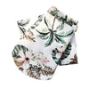 White and green tropical leaf patterned Hawaiian style pet dog summer beach shirt