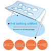 Light blue pet bathing artifact, a mesh hammock suitable for small and medium-sized dogs or cats.
