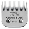 Gamme de rasoir en acier inoxydable avec lame céramique marquée 3 1/2 et taille 9,5 mm.