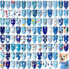 A pack of 100 dog bandanas featuring various holiday and party themed donut prints