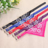 A collection of colorful adjustable triangle pet bandana collars for dogs and cats displayed on a light background.