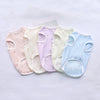 A set of five pastel-colored breathable summer pet vests for dogs and cats displayed on a white background.