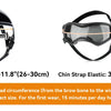 A set of pet safety helmet and goggles for dogs and cats with adjustable chin straps.