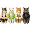 Vier 3D gedruckte Muskel-Tierkostüme für Katzen und Hunde in verschiedenen Farben wie Schwarz, Weiß, Orange und Grau.