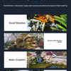 Collection d'images montrant diverses applications d'une pompe de circulation d'eau pour filtration de bassin, rocailles et