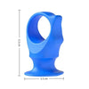 A bright blue silicone pet toothbrush designed for dogs and cats.