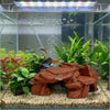 A realistic 3D printed fish tank rockery ornament featuring various rocks and aquatic plants.