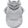 A gray dog and cat zippered hoodie with a hood and a front pocket.